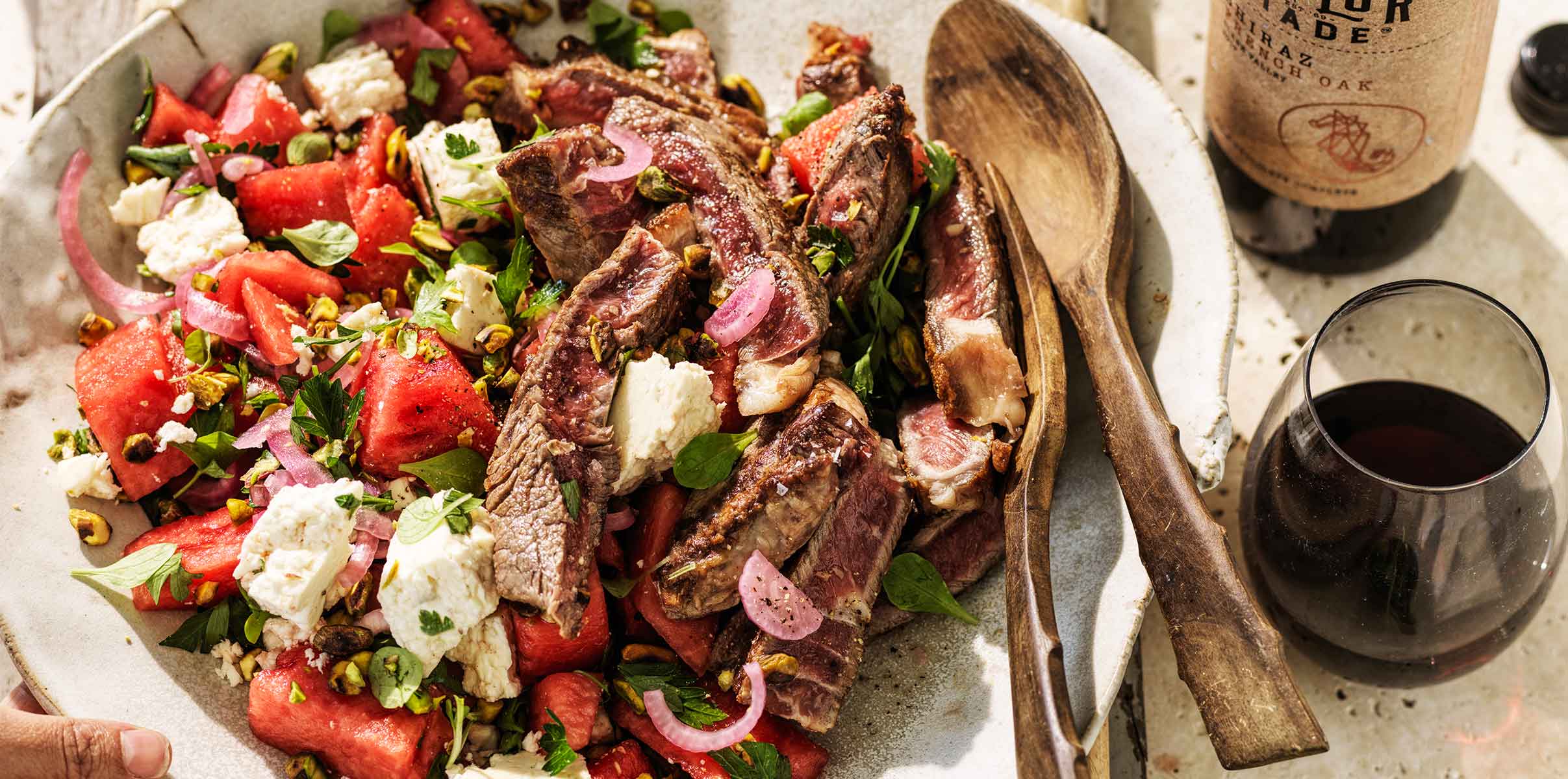Sirloin with Watermelon Salad