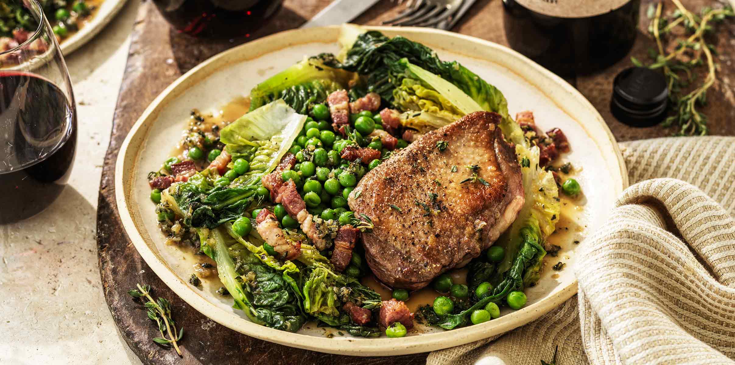 Duck with Peas and Mint
