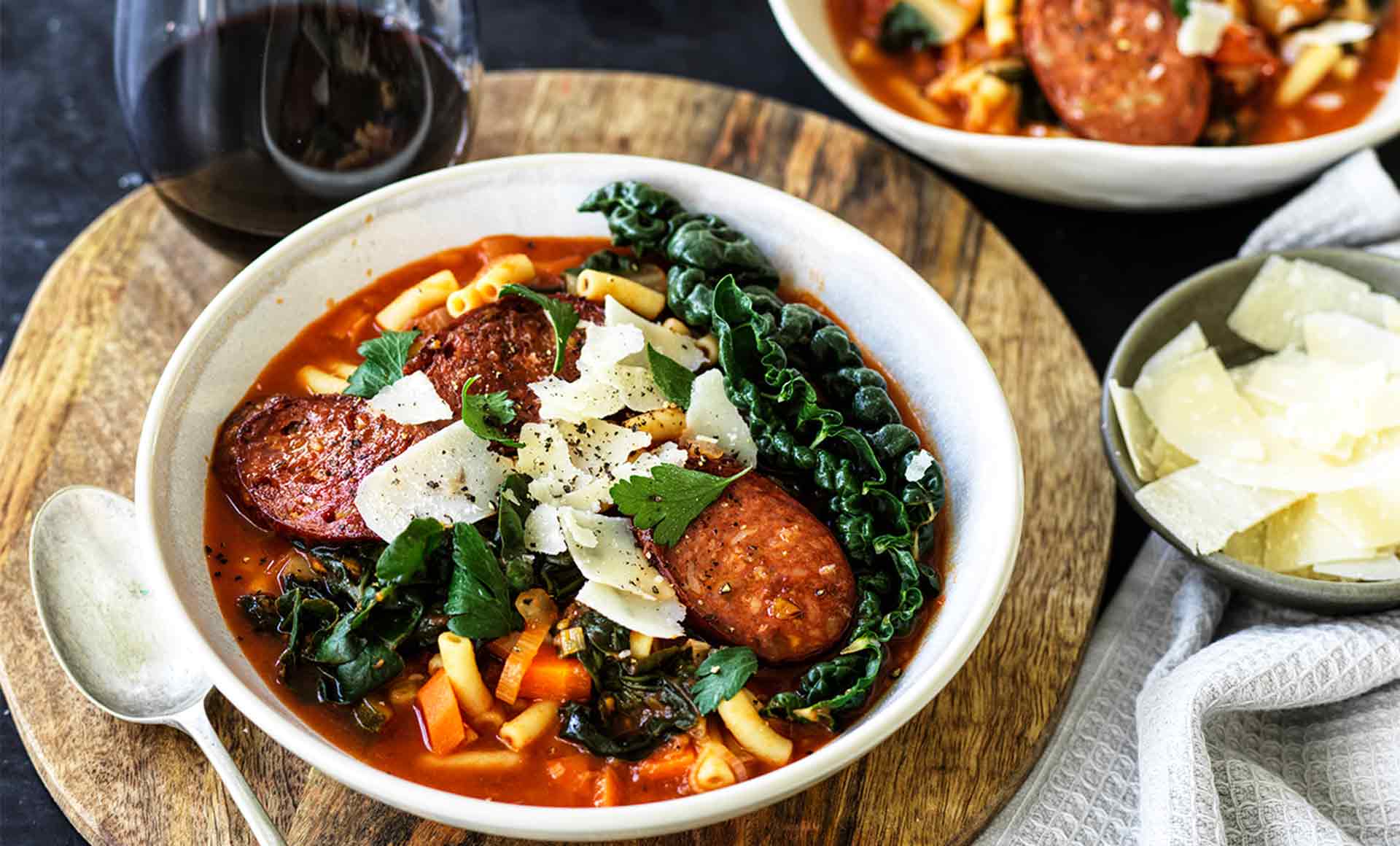 Smokey Minestrone with Ginger and Chorizo