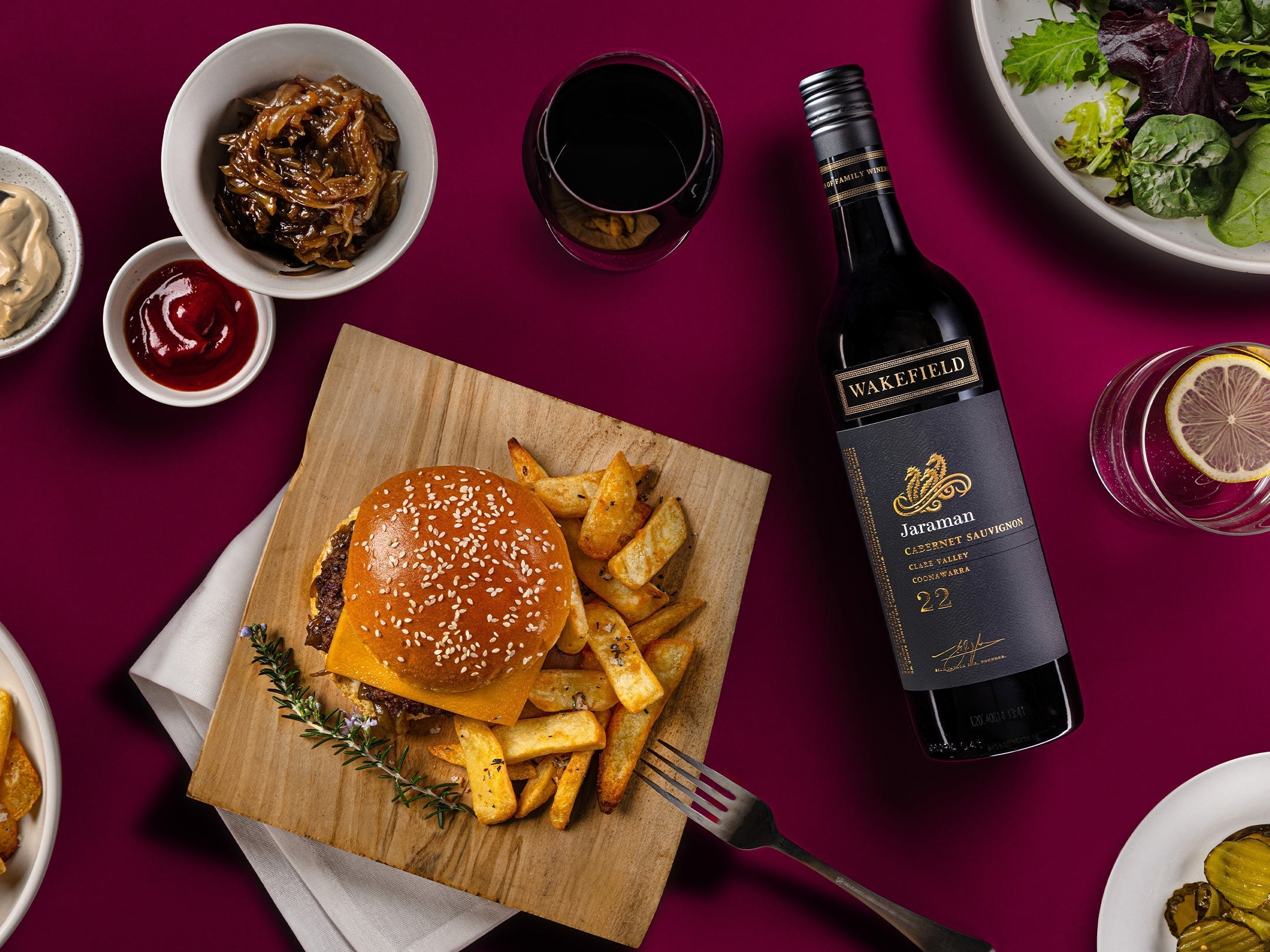 Truffle Aioli Beef Burgers with Caramelised Onion & Aged Cheddar